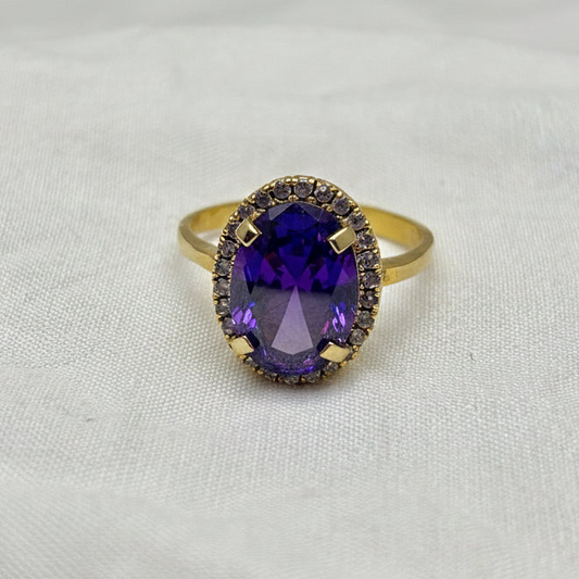 Imperial purple Oval stone Ring