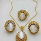 Royal white pendant necklace set