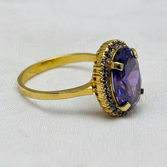 Imperial purple Oval stone Ring