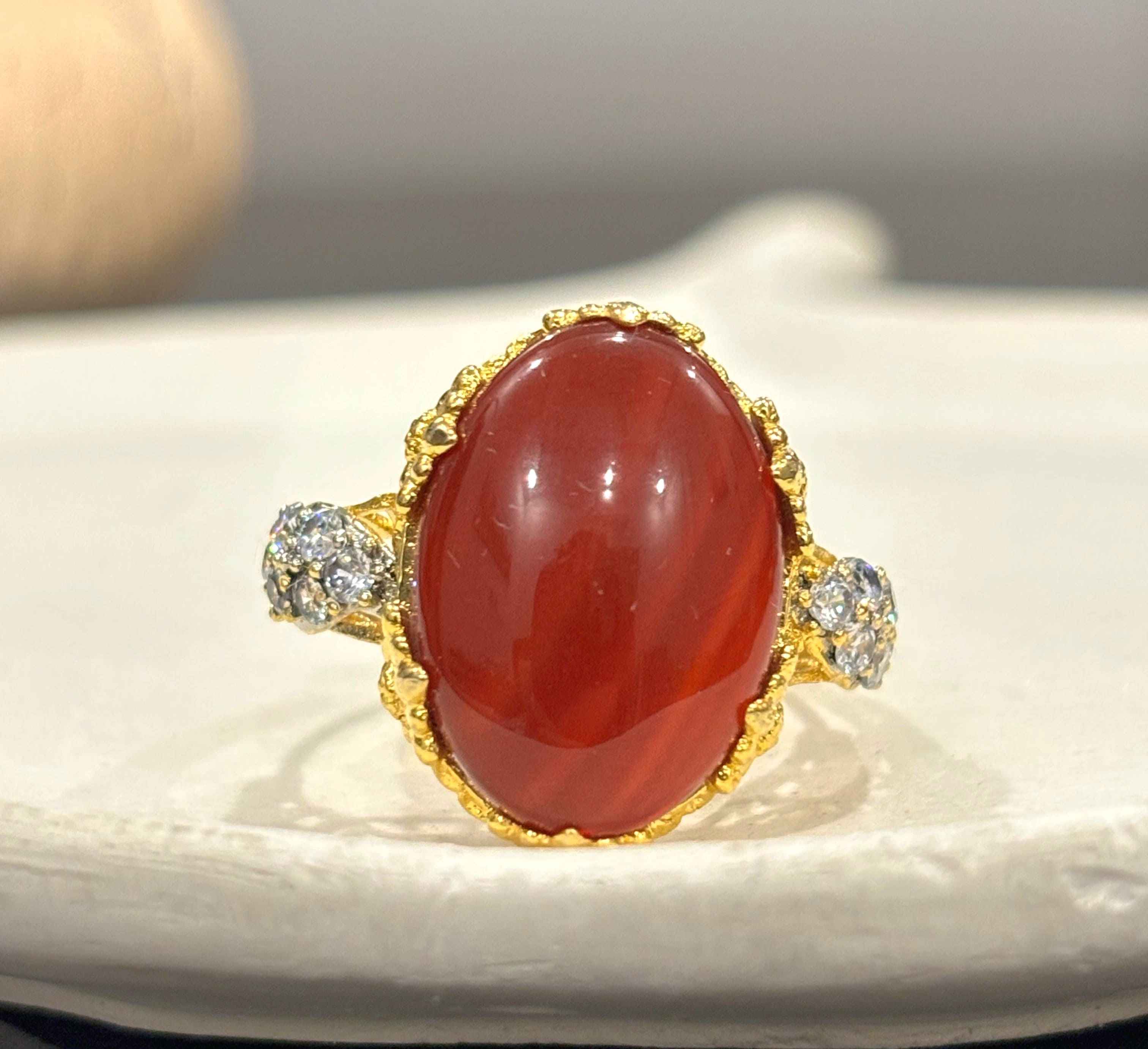 Royal Aqeeq Gold Plated Ring