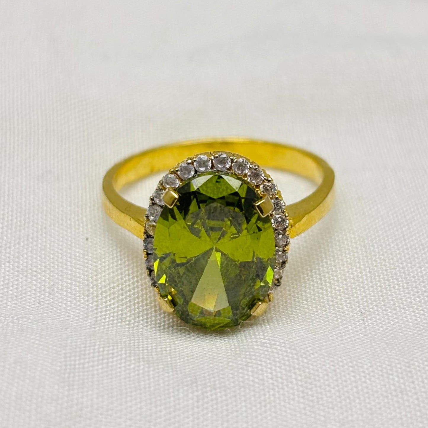 Gold plated Peridot stone Ring