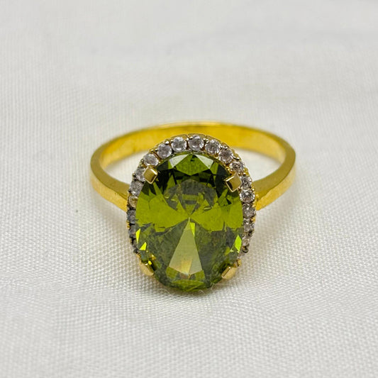 Gold plated Peridot stone Ring