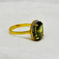 Gold plated Peridot stone Ring